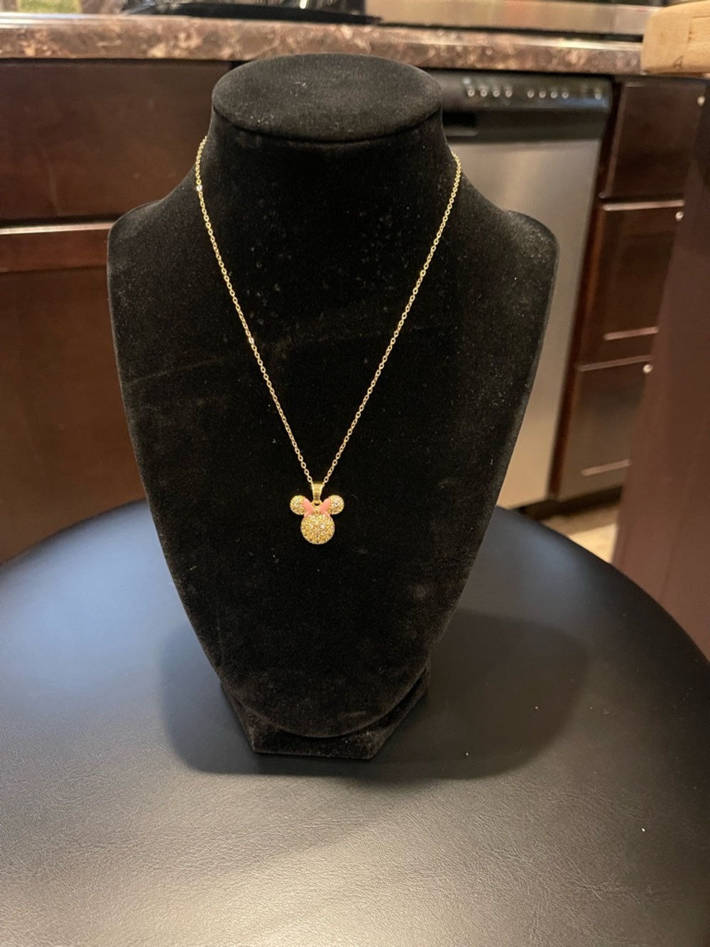 Gold-Tone Minnie Mouse Pendant Necklace - Women Jewelry